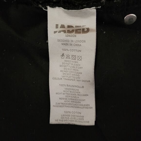 Jaded London Straight Leg Jeans in Black with Shredded Design Cotton Size 30/31 - Picture 8 of 16